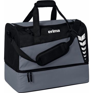 Erima Sporttas Six Wings met bodemvak - Maat M - Grijs