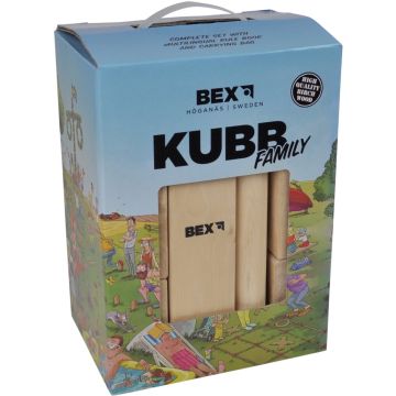 Kubb Bex Family - koning met houtkleurige kroon