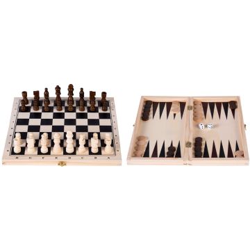 Longfield Opklapbare schaak- en backgammonset