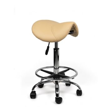 Ergonomische Zadelkruk Pro met Voetring - Beige