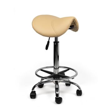 Ergonomische Hoge Zadelkruk Pro met Voetring - Beige