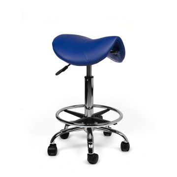 Ergonomische Zadelkruk Pro met Voetring - Blauw