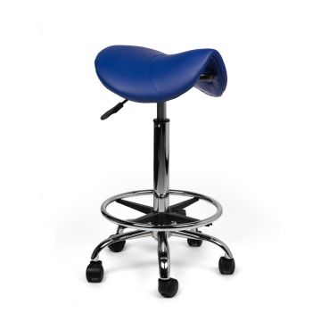 Ergonomische Hoge Zadelkruk Pro met Voetring - Blauw
