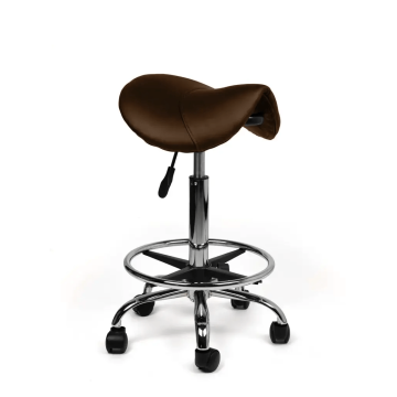 Ergonomische Zadelkruk Pro met Voetring - Bruin