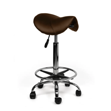 Ergonomische Hoge Zadelkruk Pro met Voetring - Bruin