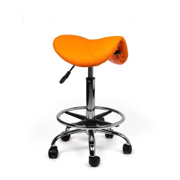 Ergonomische Zadelkruk Pro met Voetring - Oranje