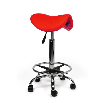Ergonomische Hoge Zadelkruk Pro met Voetring - Rood