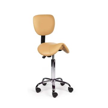 Ergonomische Zadelkruk Pro met Rugleuning - Beige