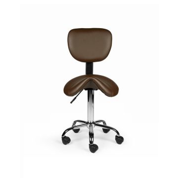 Ergonomische Zadelkruk Pro met Rugleuning - Bruin