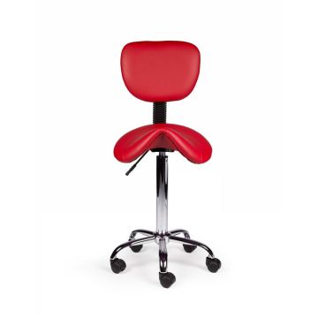 Ergonomische Zadelkruk Pro met Rugleuning - Rood