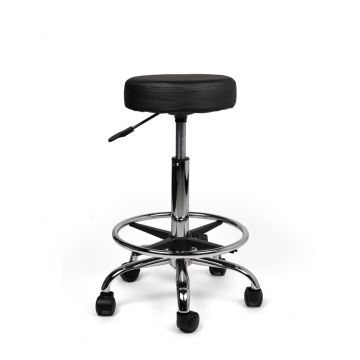 Ergonomische Tabouret Pro met Voetring - Zwart