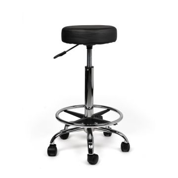 Ergonomische Hoge Tabouret Pro met Voetring - Zwart
