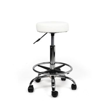 Ergonomische Tabouret Pro met Voetring - Wit