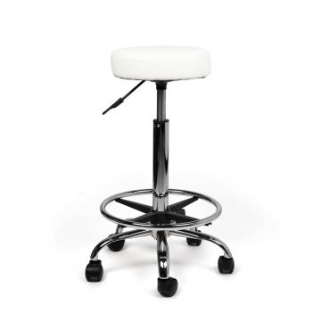 Ergonomische Hoge Tabouret Pro met Voetring - Wit