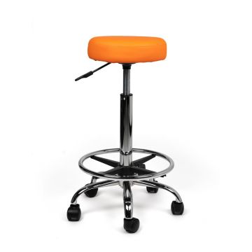 Ergonomische Hoge Tabouret Pro met Voetring - Oranje