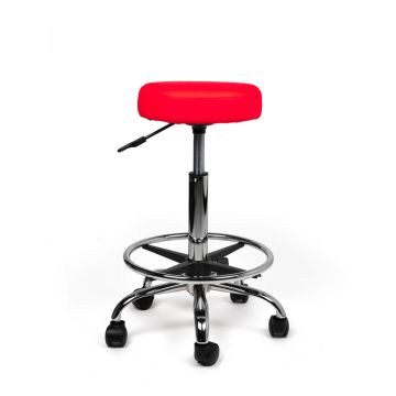 Ergonomische Tabouret Pro met Voetring - Rood