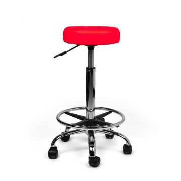 Ergonomische Hoge Tabouret Pro met Voetring - Rood