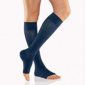 AktiVen Elegance Steunkousen (AD) Open Teenstuk Marine