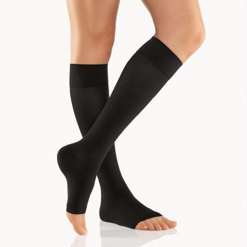 AktiVen Elegance Steunkousen (AD) Open Teenstuk Zwart