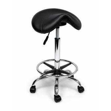 Ergonomische Hoge Zadelkruk Pro met Voetring - Zwart