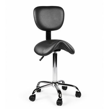 Ergonomische Zadelkruk Pro met Rugleuning - Zwart