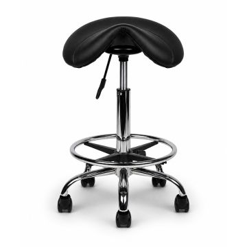 Ergonomische Zadelkruk Pro met Voetring - Zwart