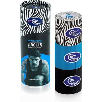 MyCureTape Classic - 3 rollen van 2,5m x 5cm - Safari Stripes