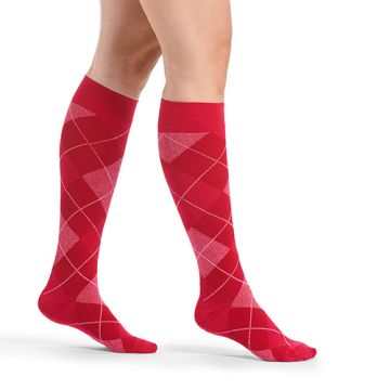 Sigvaris Microfiber Shades Steunkousen Dames Argyle Cherry
