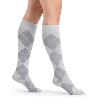 Sigvaris Microfiber Shades Steunkousen Dames Argyle Grijs