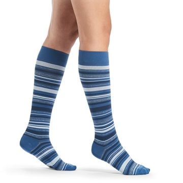 Sigvaris Microfiber Shades Steunkousen Dames Gestreept Blauw