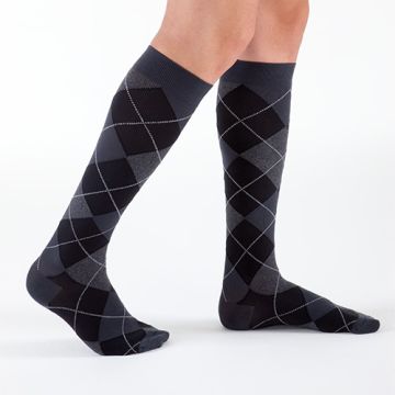 Sigvaris Microfiber Shades Steunkousen Heren Argyle Grijs