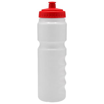 Sportec Bidon - 0,8 l - wit met rode dop