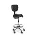 Ergonomische Zadelkruk Pro met Rugleuning en Voetring - Zwart