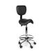 Ergonomische Hoge Zadelkruk Pro met Rugleuning en Voetring - Zwart