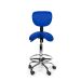 Ergonomische Zadelkruk Pro met Rugleuning en Voetring - Blauw