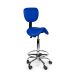 Ergonomische Hoge Zadelkruk Pro met Rugleuning en Voetring - Blauw