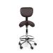 Ergonomische Zadelkruk Pro met Rugleuning en Voetring - Bruin