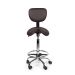 Ergonomische Hoge Zadelkruk Pro met Rugleuning en Voetring - Bruin
