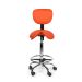 Ergonomische Hoge Zadelkruk Pro met Rugleuning en Voetring - Oranje