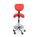 Ergonomische Hoge Zadelkruk Pro met Rugleuning en Voetring - Rood
