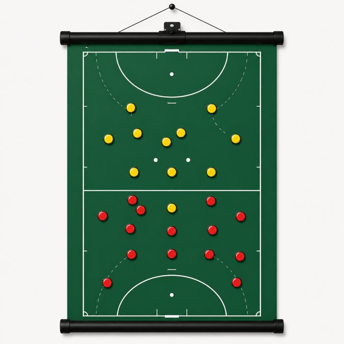 Sportec Oprolbaar magnetisch coachbord - 74 x 100 cm - Hockey