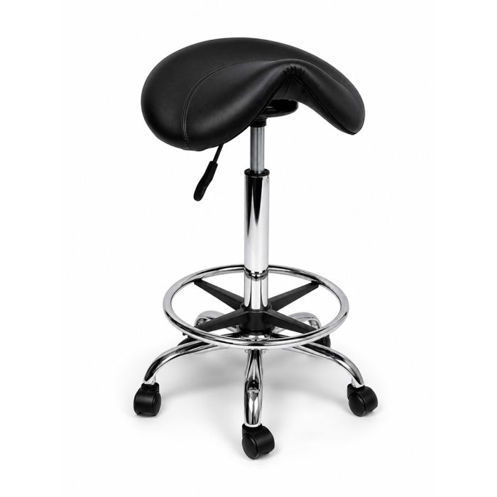 Ergonomische Hoge Zadelkruk Pro met Voetring - Zwart