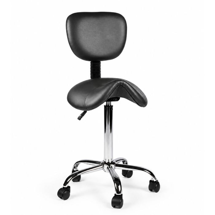 Ergonomische Zadelkruk Pro met Rugleuning - Zwart