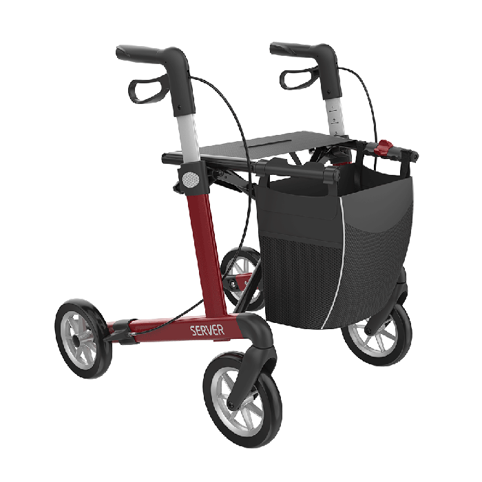 Rehasense Server Rollator met Soft Wielen Rood