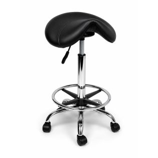 Ergonomische Hoge Zadelkruk Pro met Voetring - Zwart