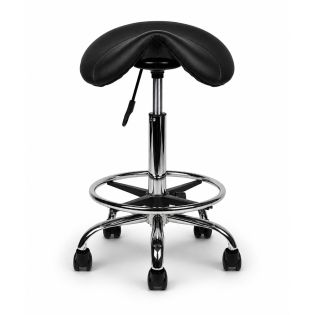Ergonomische Zadelkruk Pro met Voetring - Zwart