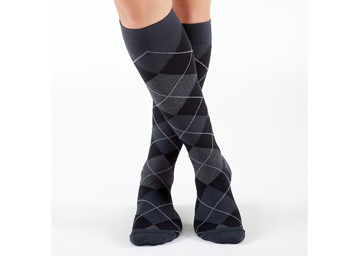 Sigvaris Microfiber Shades Steunkousen Heren Argyle Grijs