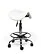 Ergonomische Zadelkruk Pro met Voetring - Wit