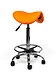 Ergonomische Hoge Zadelkruk Pro met Voetring - Oranje