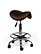 Ergonomische Zadelkruk Pro met Voetring - Bruin